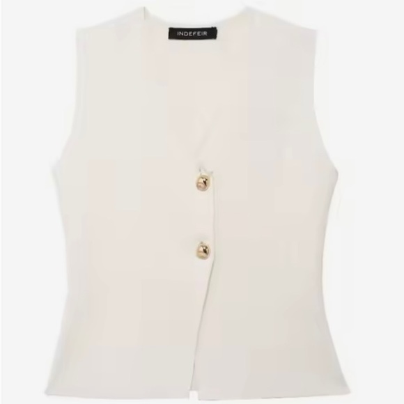 NWOT Ivory Sleeveless Knit Vest/Top - Small - Picture 2 of 6